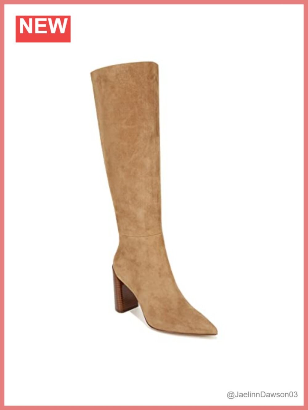 Suede Knee-High Block Heel Pointed Toe Boots